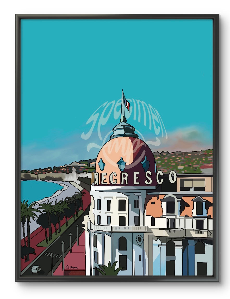 Nice, Promenade des Anglais - Negresco Hotel - Digital Print