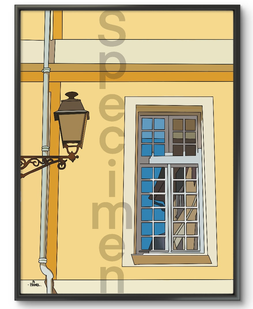 Nice Old Town - Traditional Building With Window - Digital Print