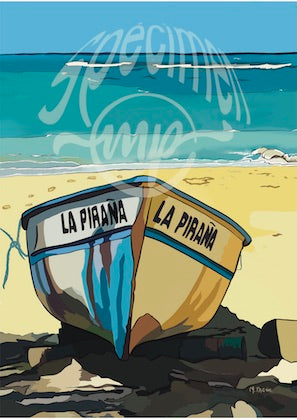 Fishing Boat On The Sand Print
