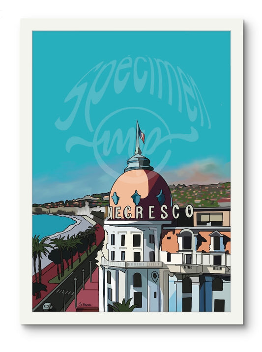 Nice, Promenade des Anglais - Negresco Hotel - Digital Print