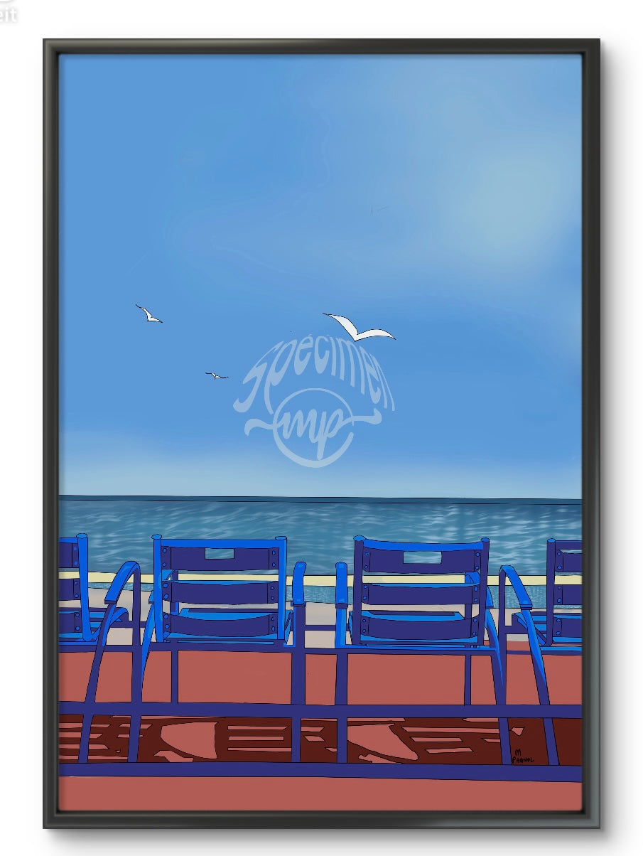 Nice, French Riviera - Blue Chairs - Promenade des Anglais