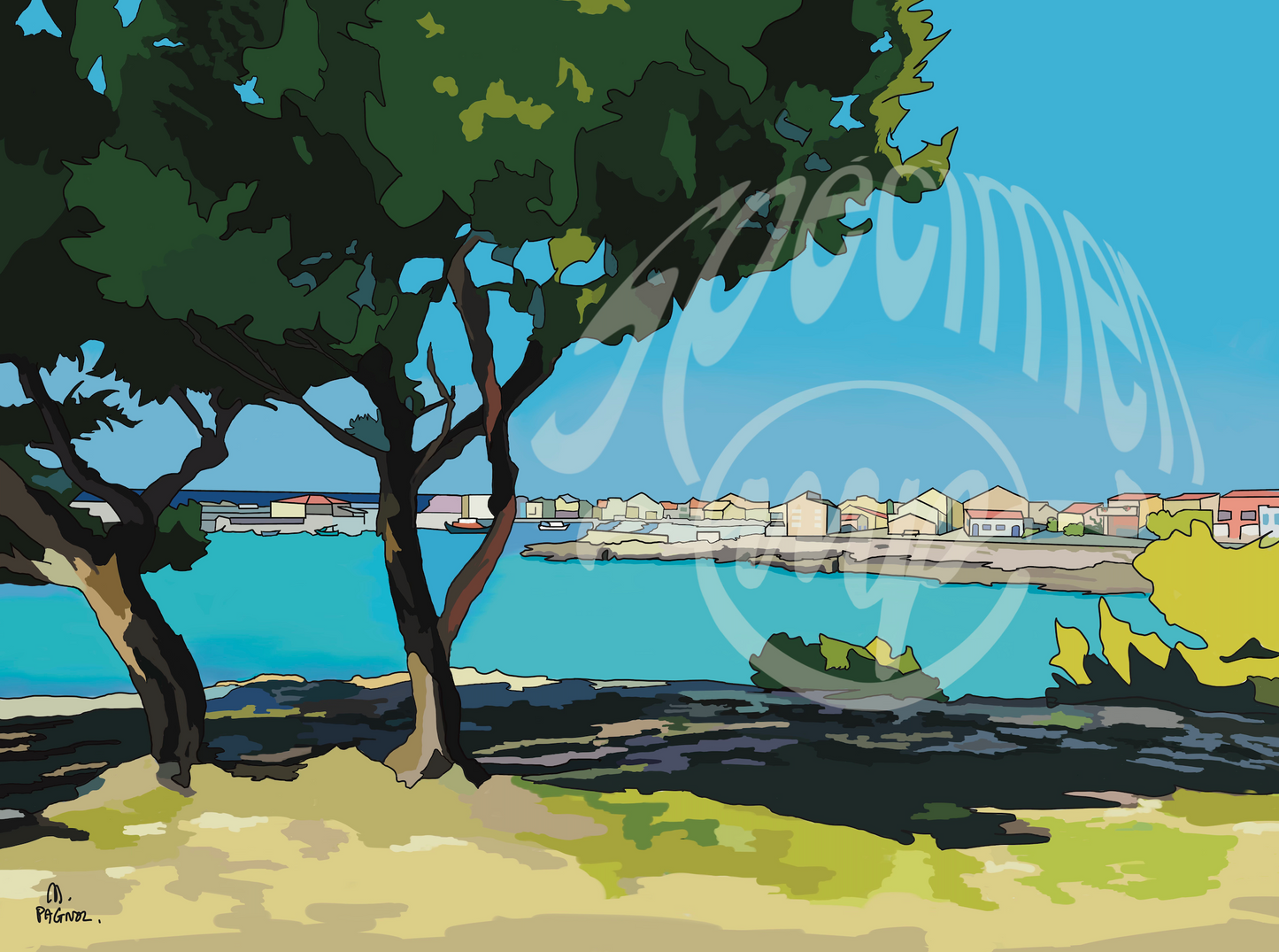 Blue Coast Seaside Landscape - France