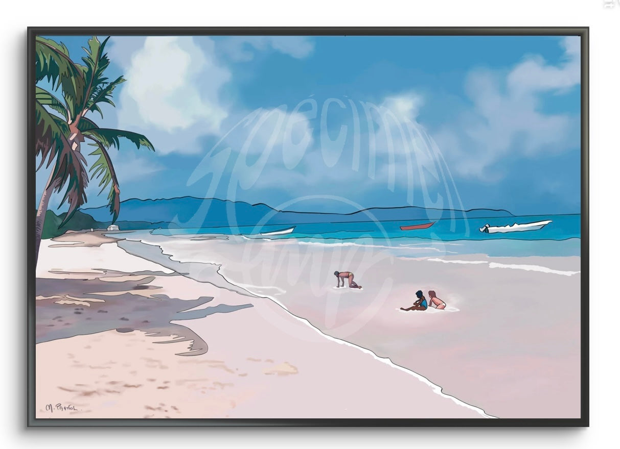 White Sand Beach With Coconut, The Caribbean  - Digital Print