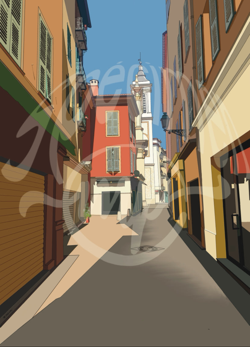 Nice, Old Town - French Riviera Digital Print